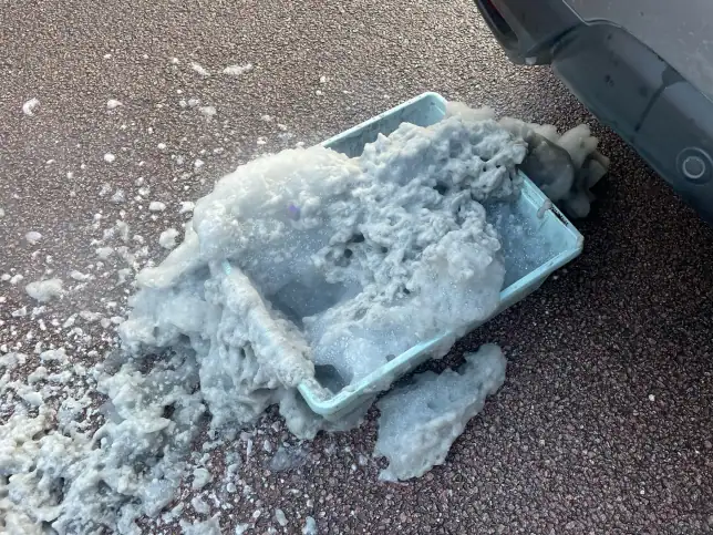 Fluid from a DPF cleaning job